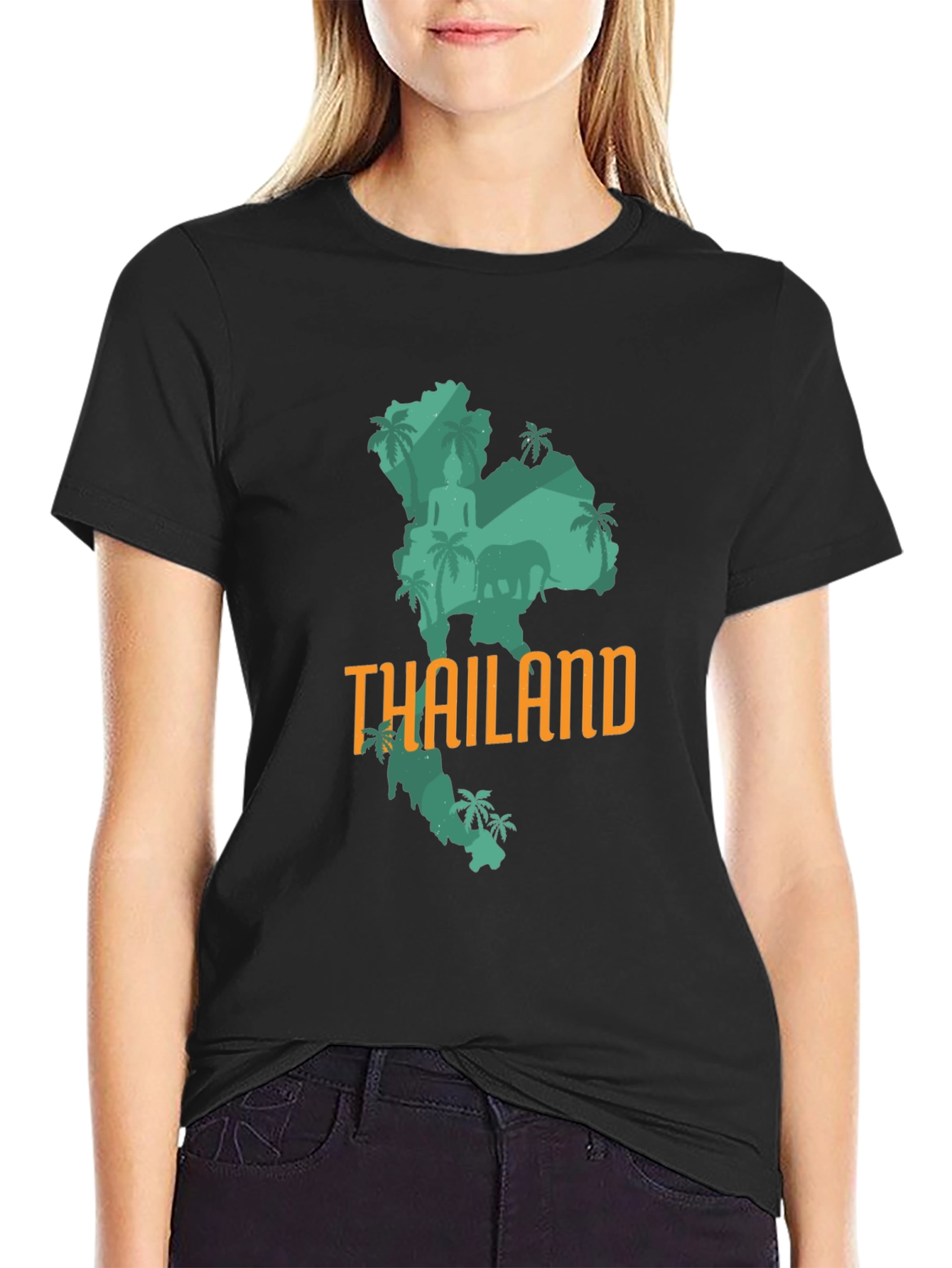Thailand Graphic Print T-Shirt - Black