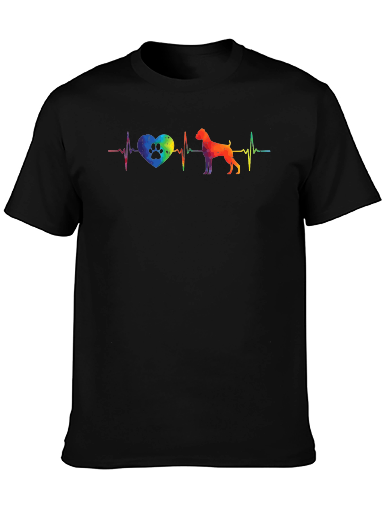 Dog Lover Rainbow Heartbeat T-Shirt
