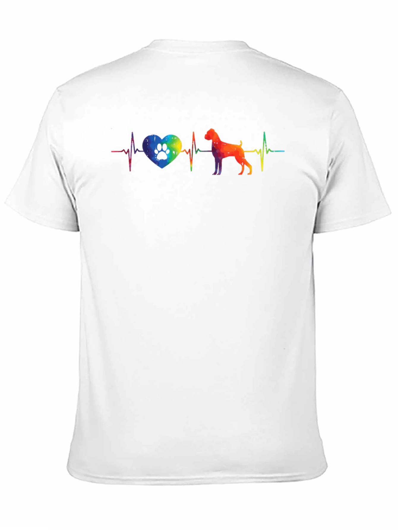Dog Lover Rainbow Heartbeat T-Shirt