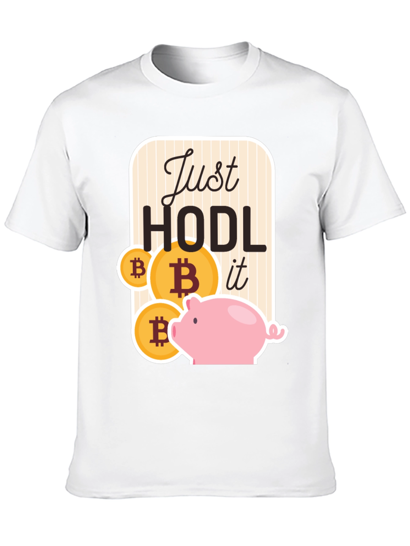 Just Hodl It Bitcoin Piggy Bank Black T-Shirt