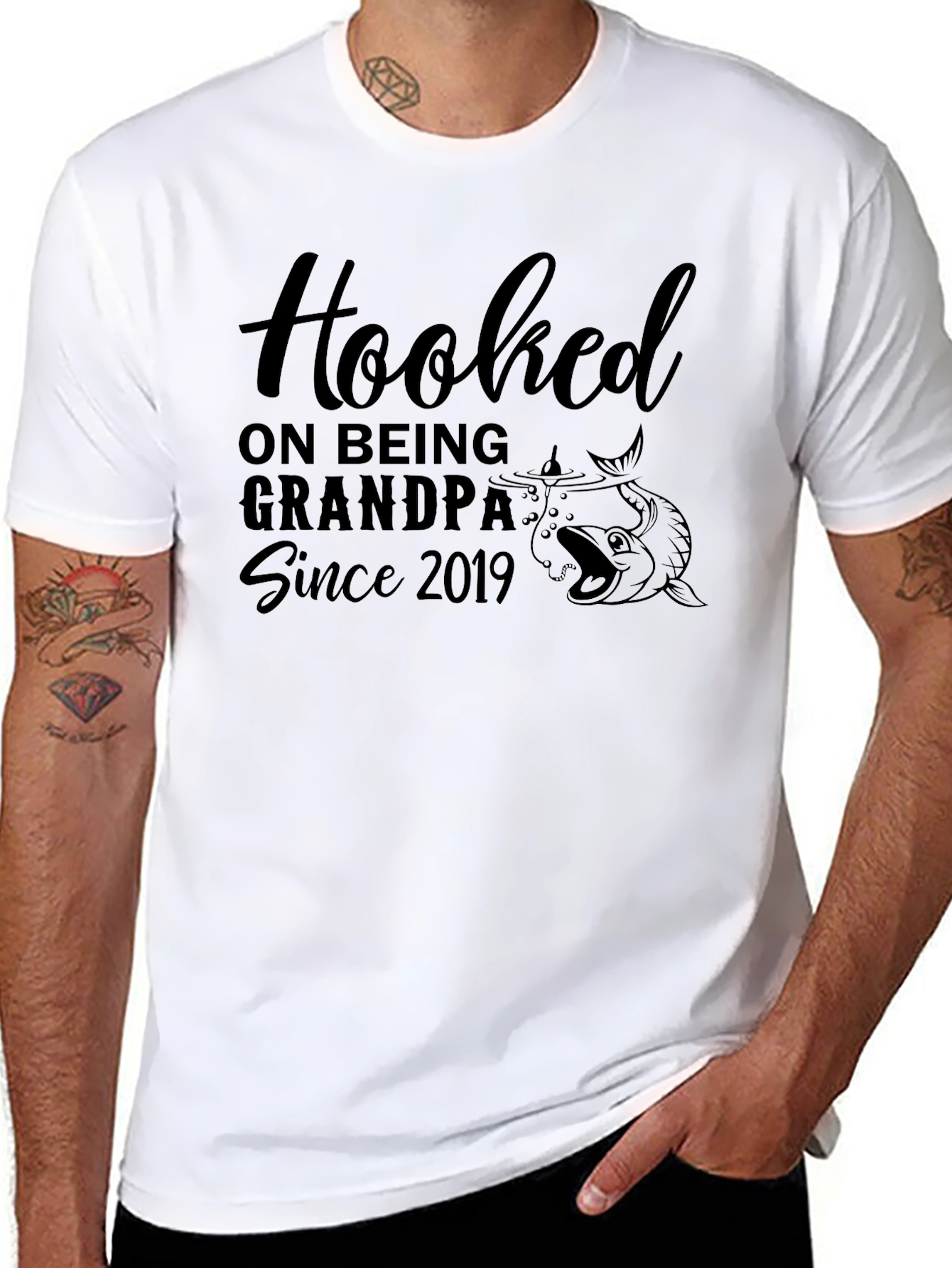 Hooked on Grandpa Since 2019 T-Shirt