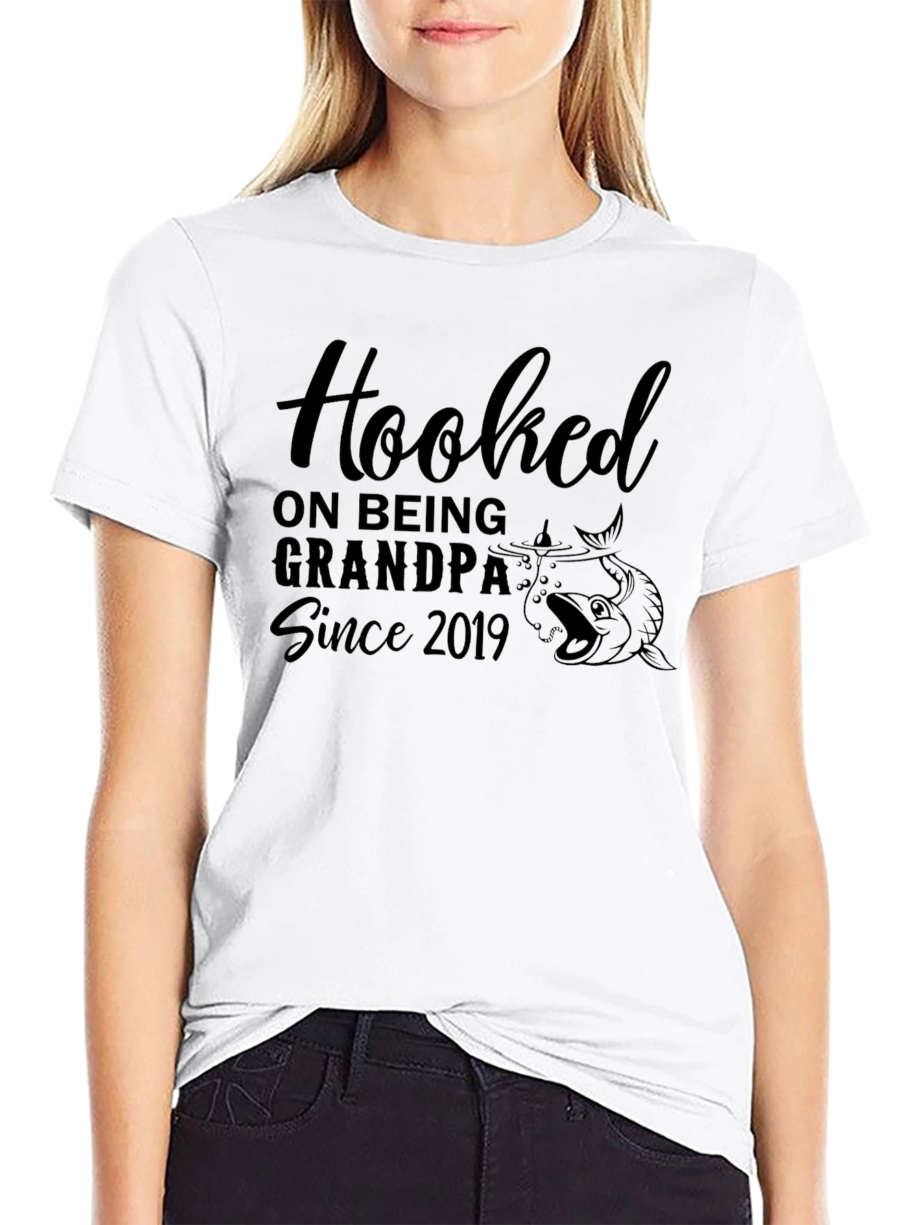 Hooked on Grandpa Since 2019 T-Shirt
