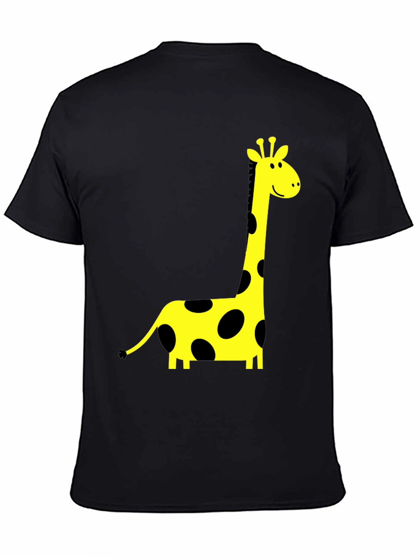 Black T-Shirt with Giraffe Print