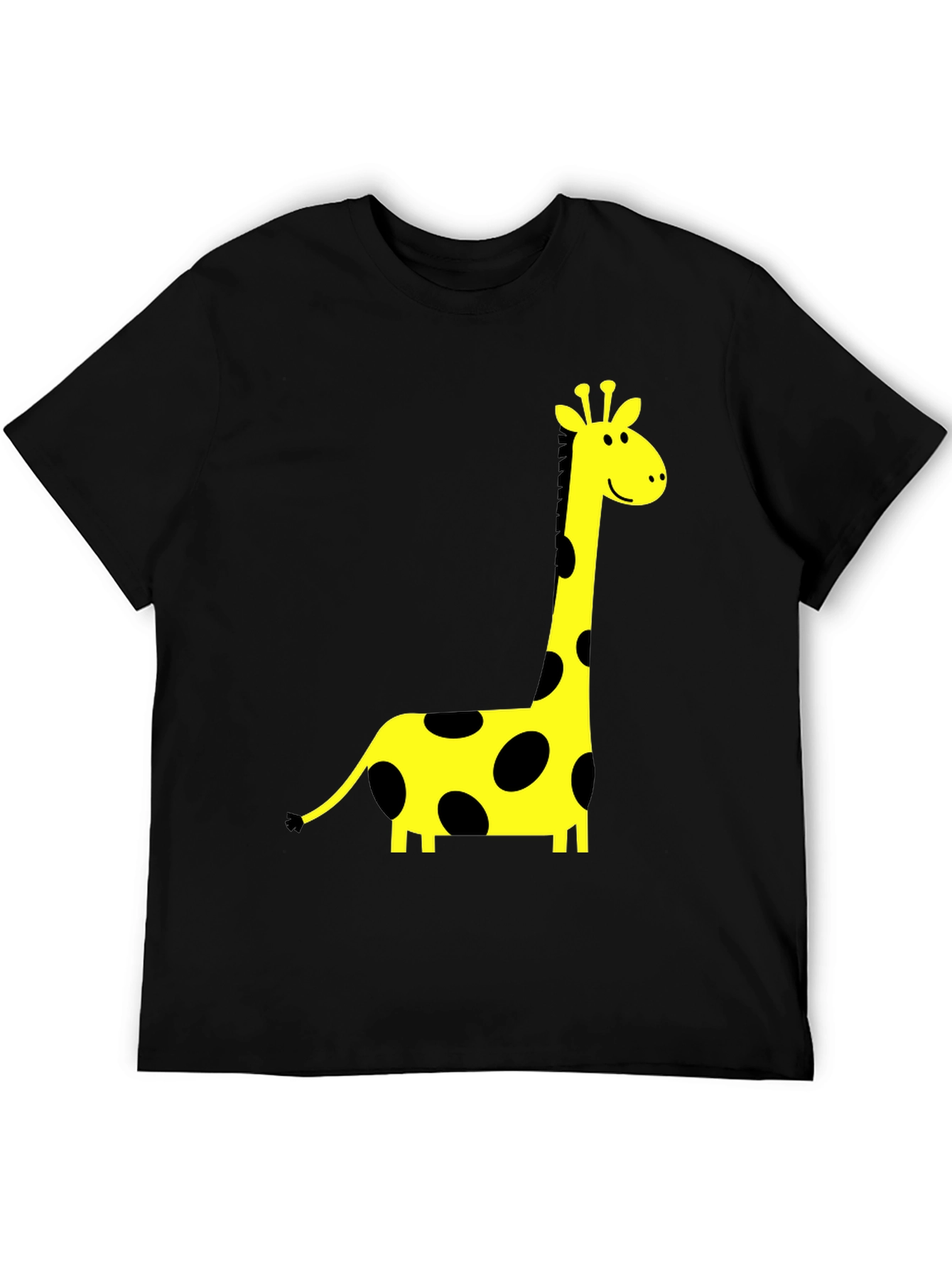 Black T-Shirt with Giraffe Print