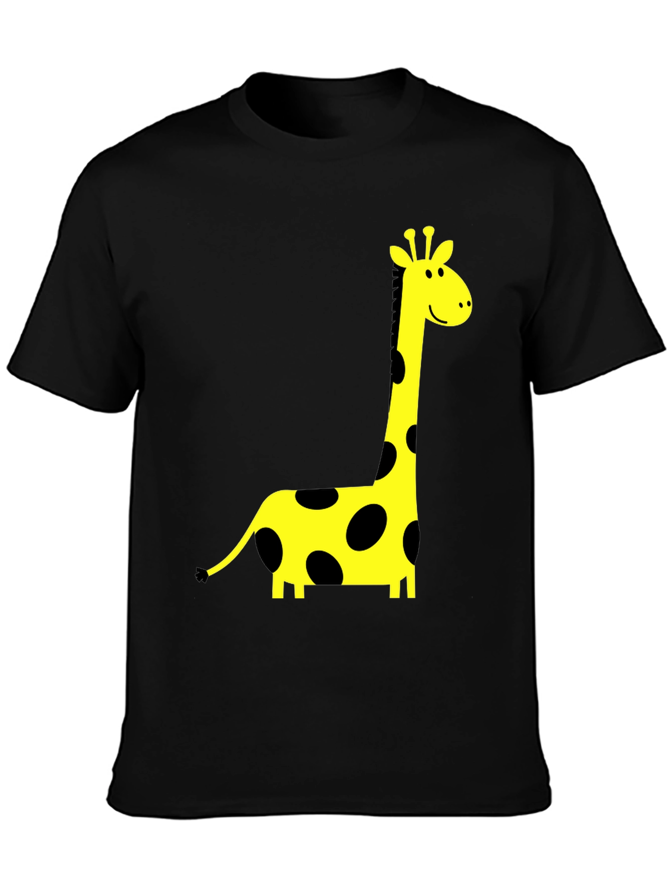 Black T-Shirt with Giraffe Print