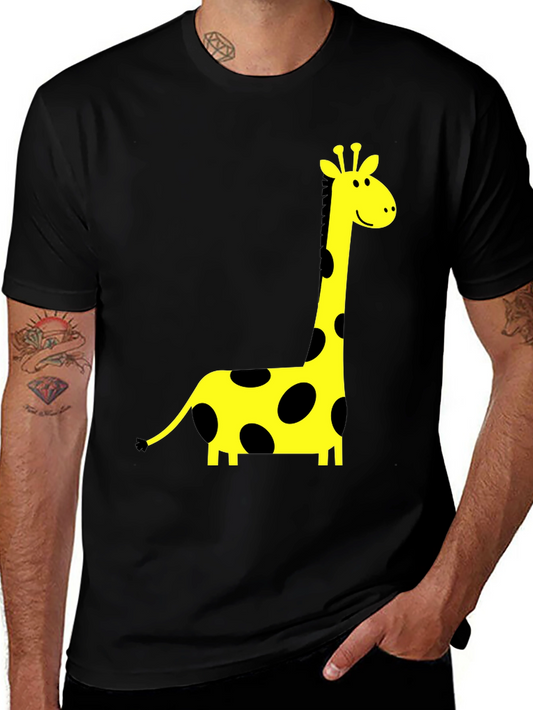 Black T-Shirt with Giraffe Print