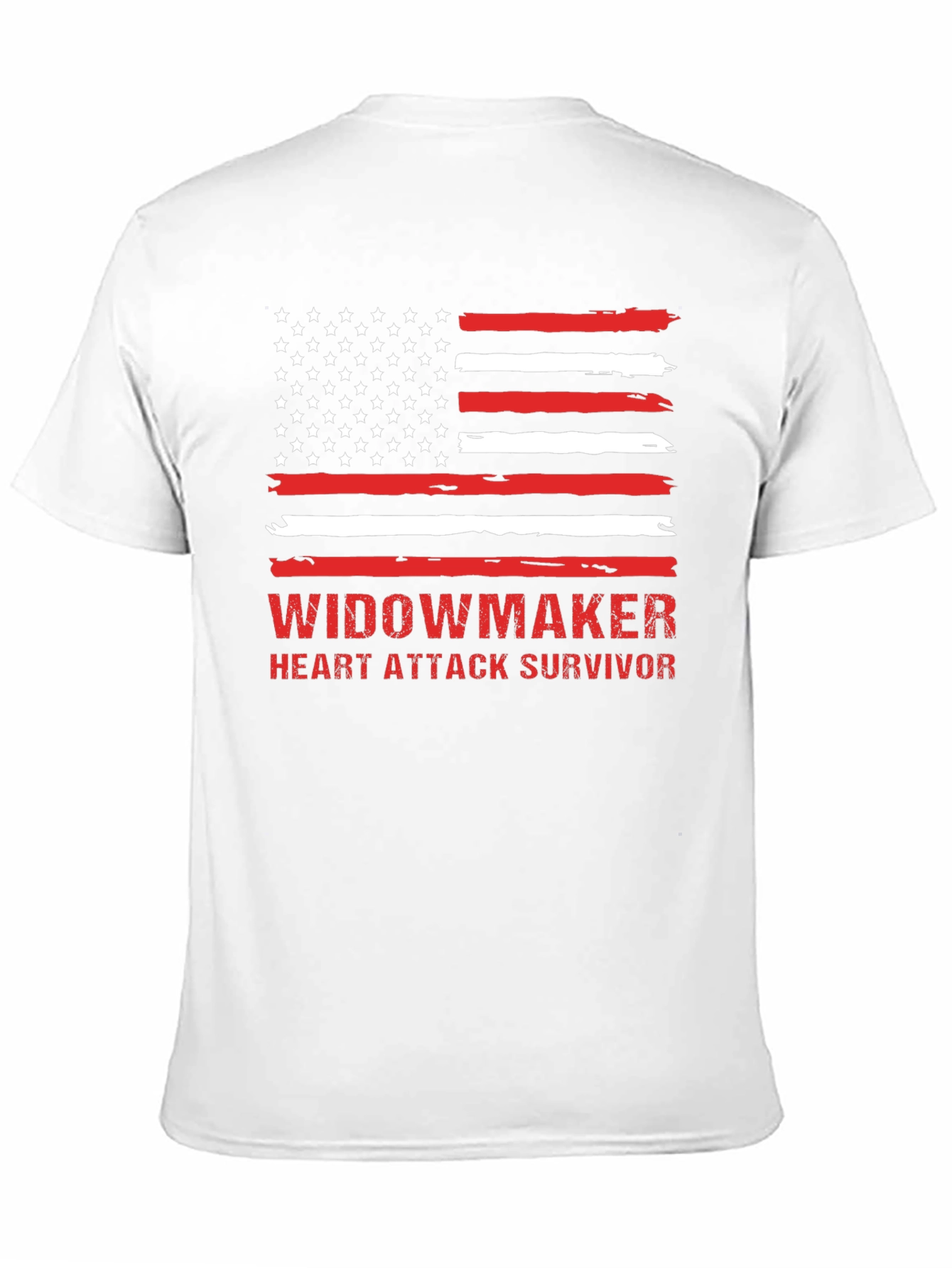Widowmaker Heart Attack Survivor American Flag T-Shirt