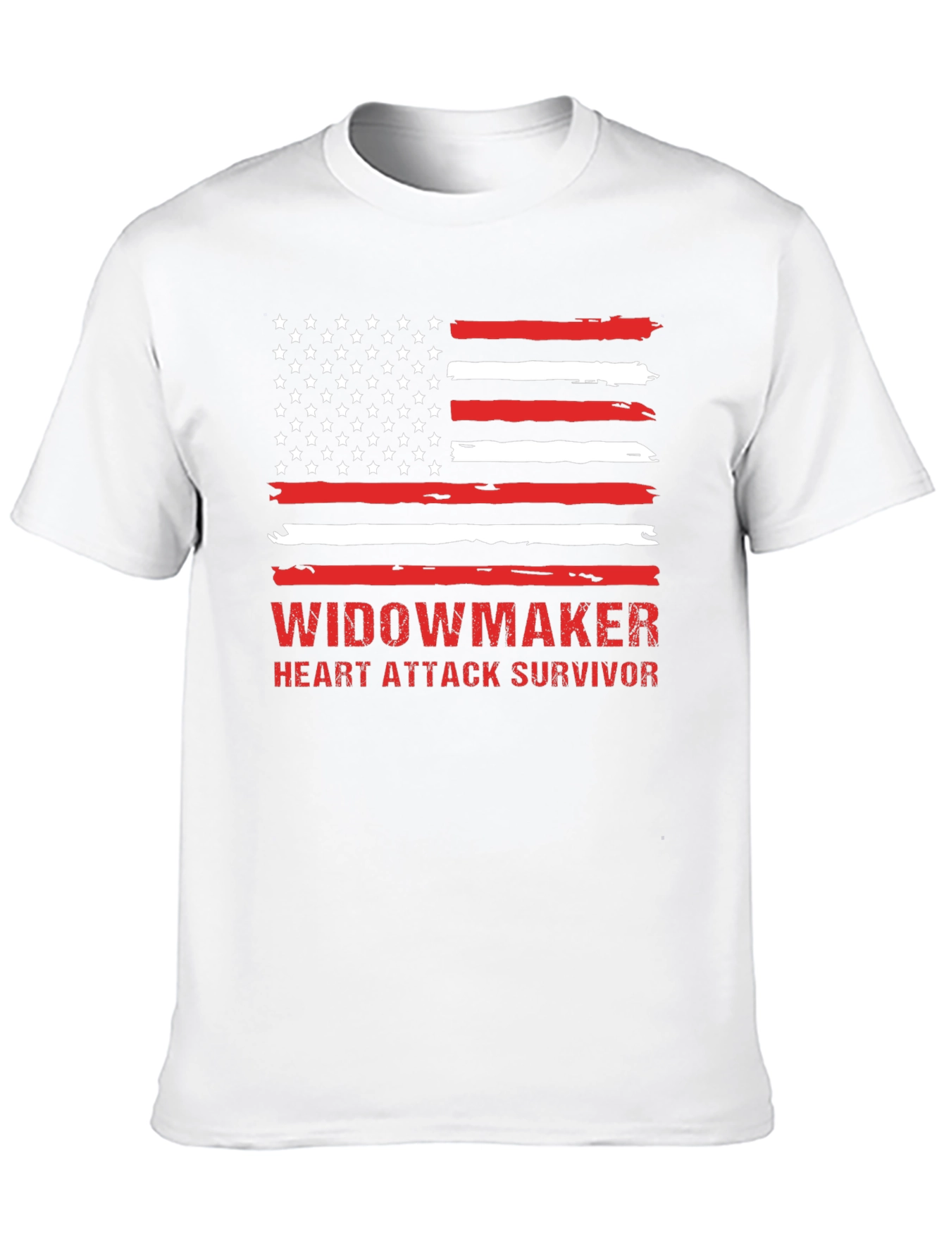 Widowmaker Heart Attack Survivor American Flag T-Shirt