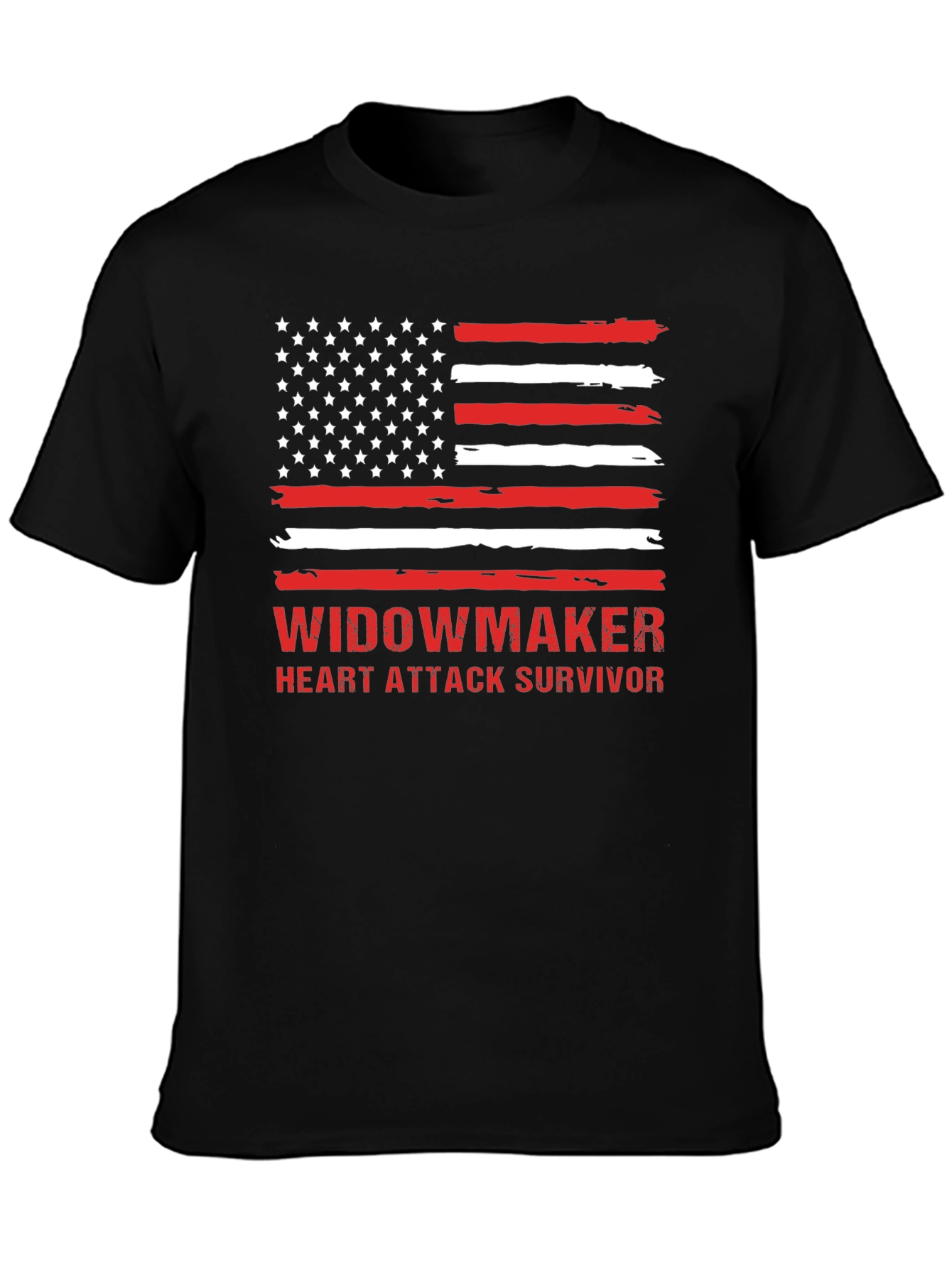 Widowmaker Heart Attack Survivor American Flag T-Shirt