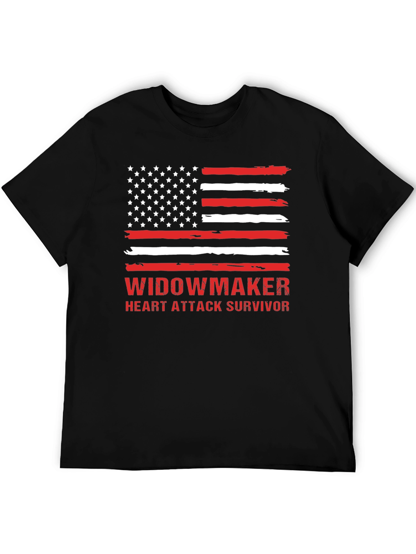 Widowmaker Heart Attack Survivor American Flag T-Shirt