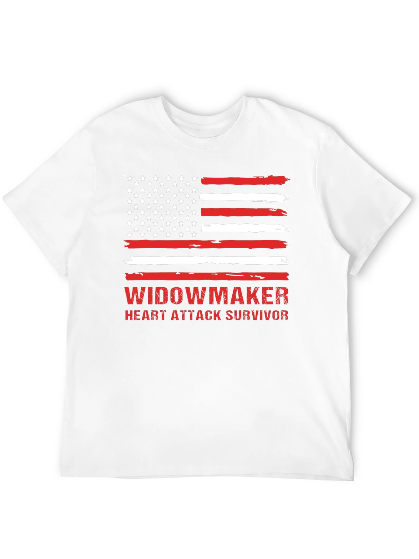 Widowmaker Heart Attack Survivor American Flag T-Shirt