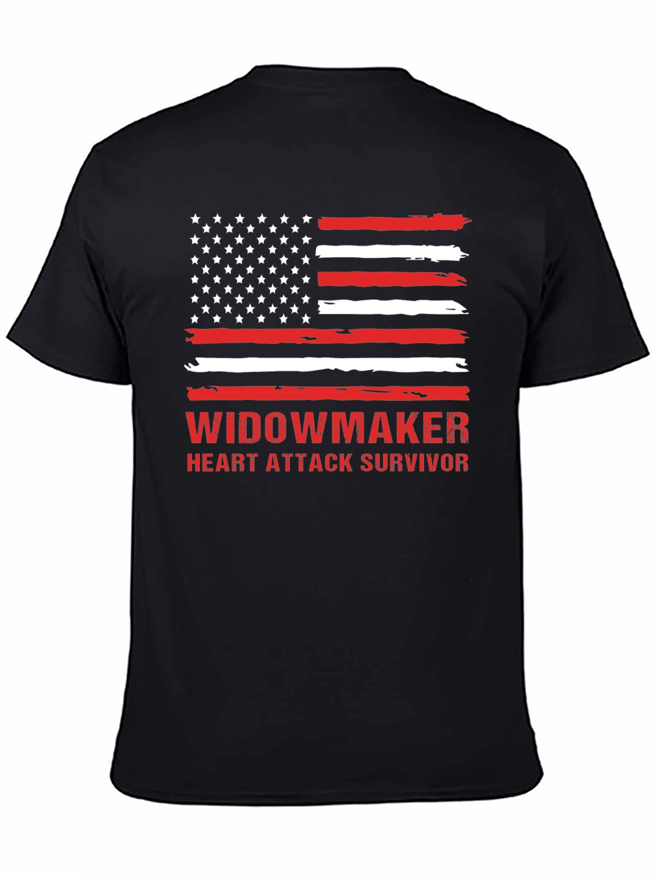 Widowmaker Heart Attack Survivor American Flag T-Shirt