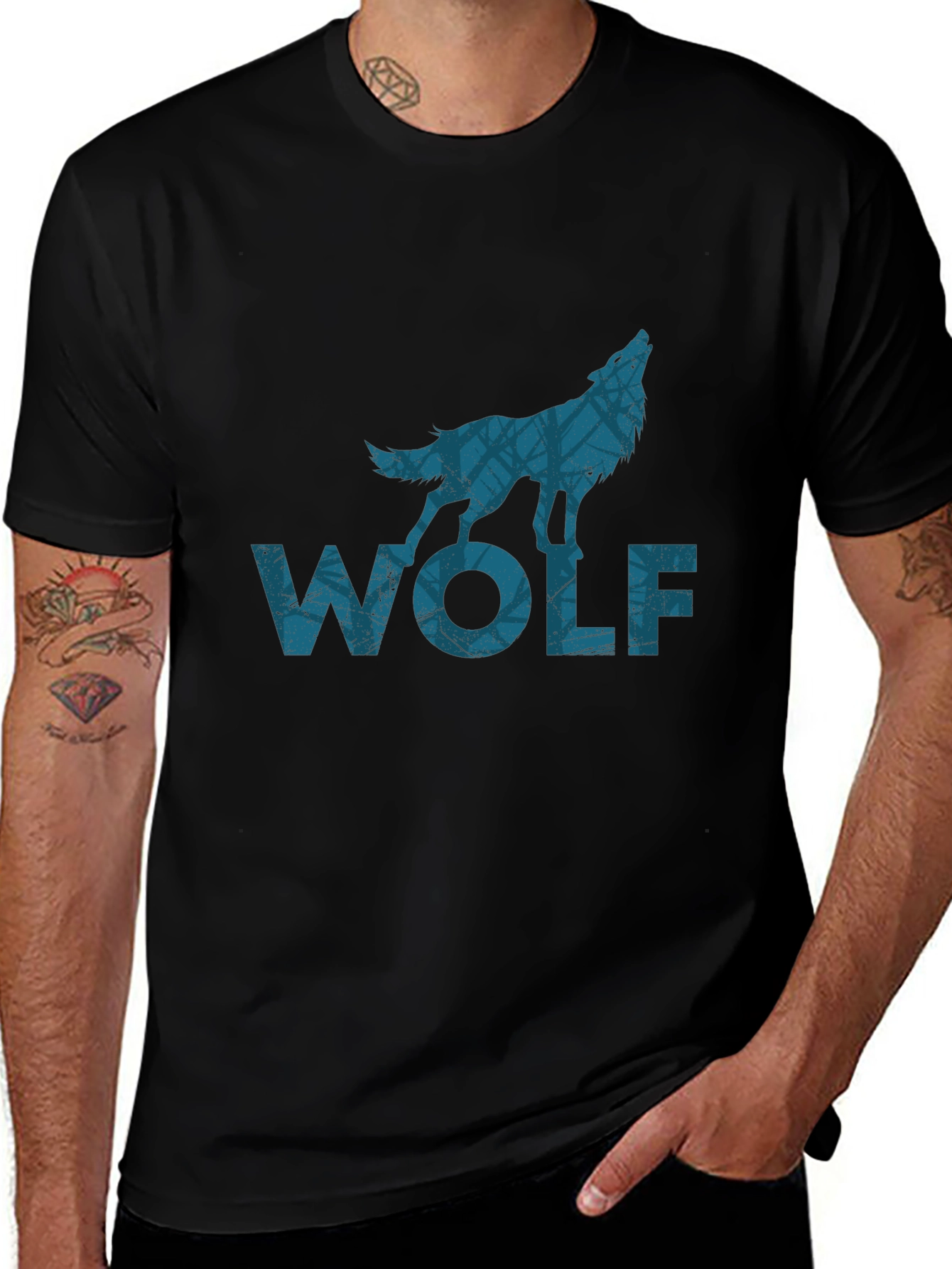 Wolf Graphic Tee - Mens Black T-Shirt