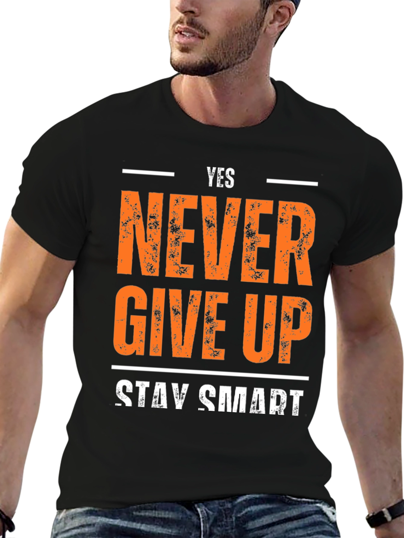 Yes Never Give Up T-Shirt - Motivational Design