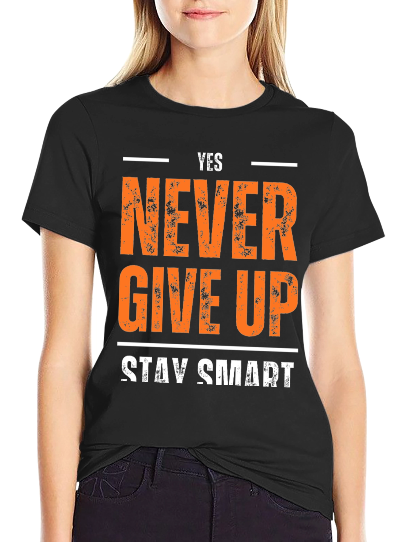 Yes Never Give Up T-Shirt - Motivational Design