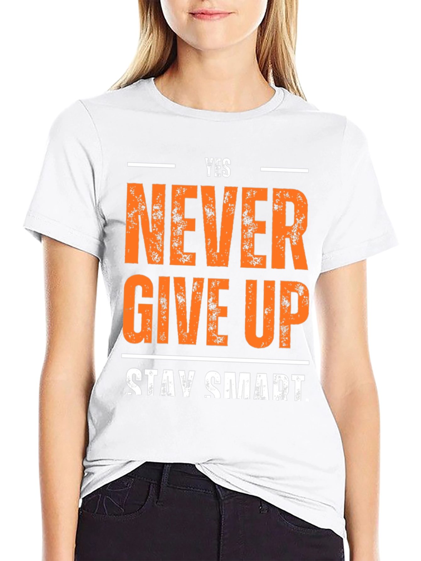 Yes Never Give Up T-Shirt - Motivational Design