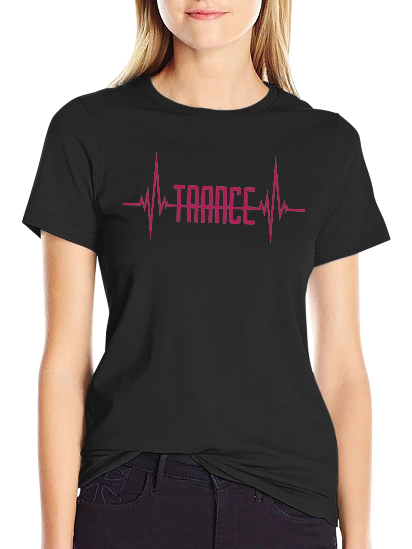 Trance Heartbeat Graphic Tee - Black
