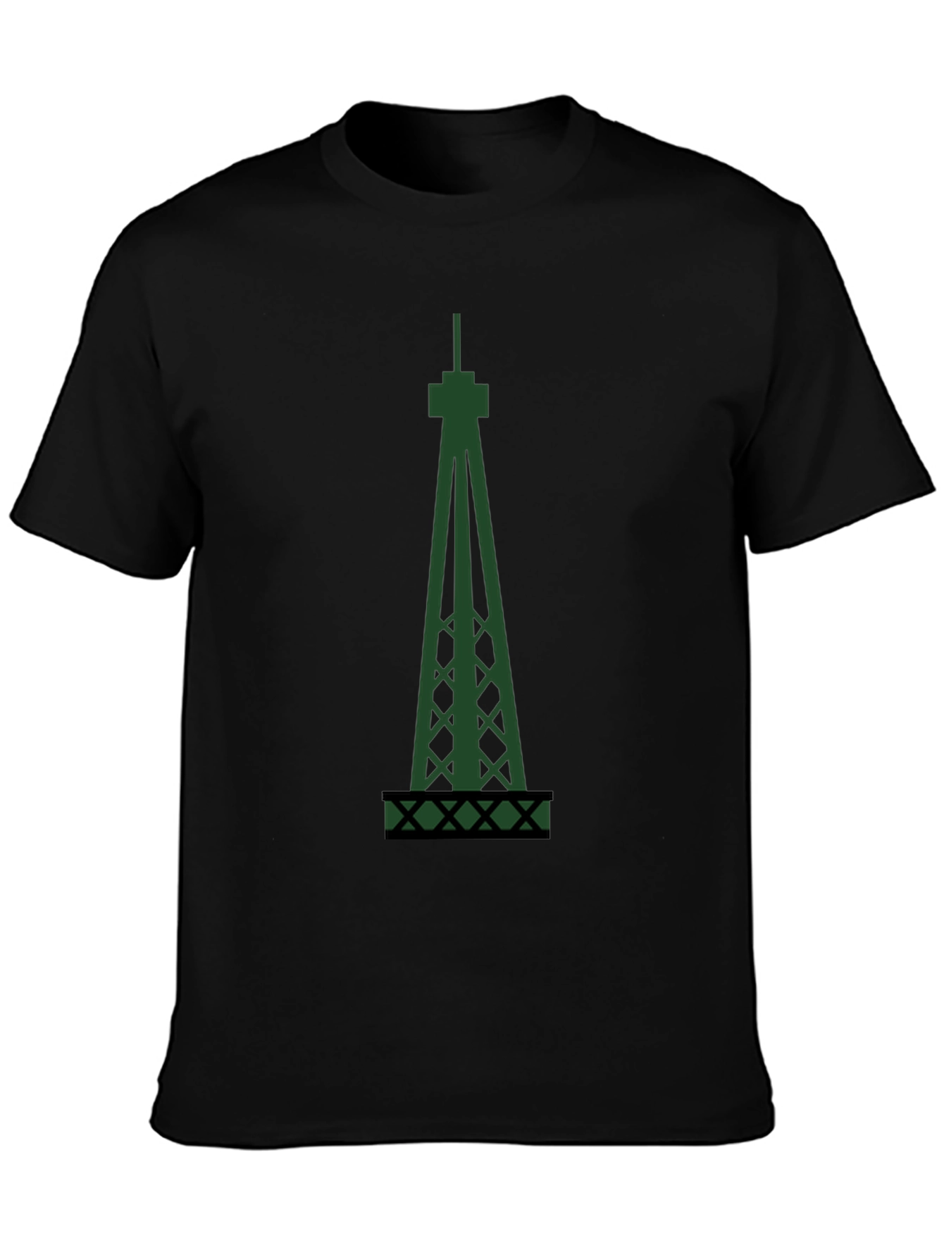 Green Derrick T-Shirt - Stylish Oil Rig Design