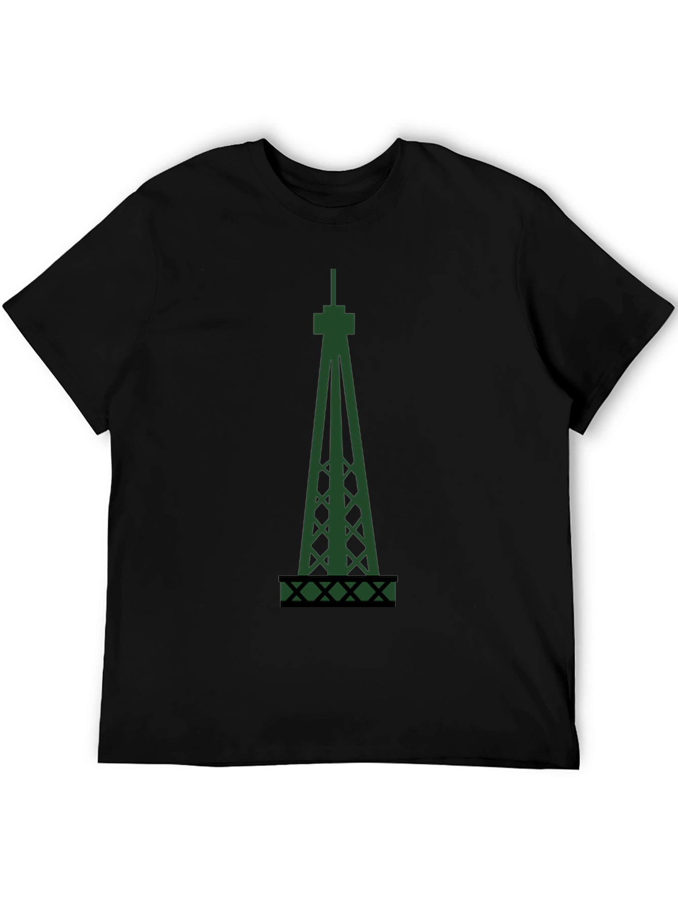 Green Derrick T-Shirt - Stylish Oil Rig Design