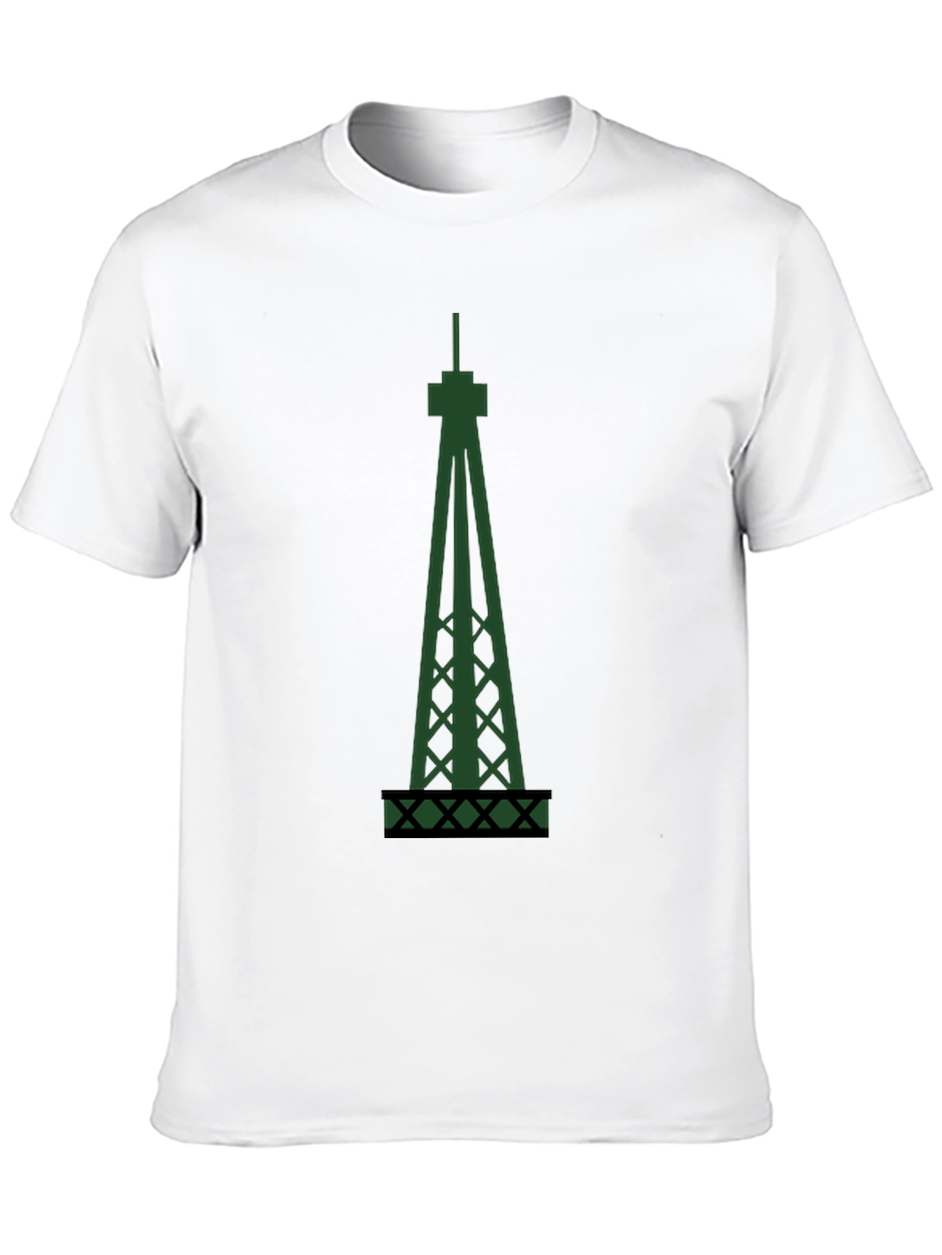Green Derrick T-Shirt - Stylish Oil Rig Design