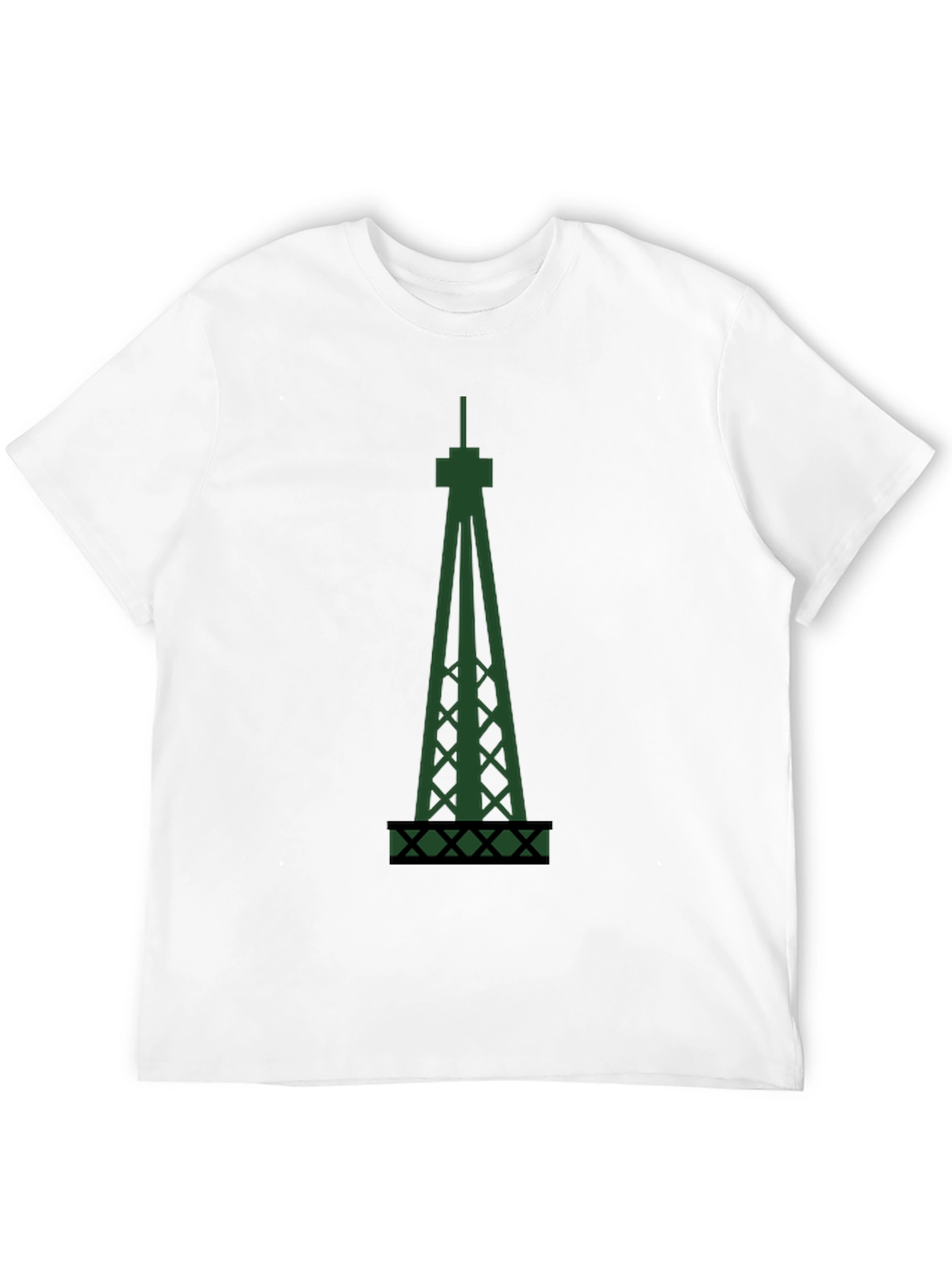 Green Derrick T-Shirt - Stylish Oil Rig Design