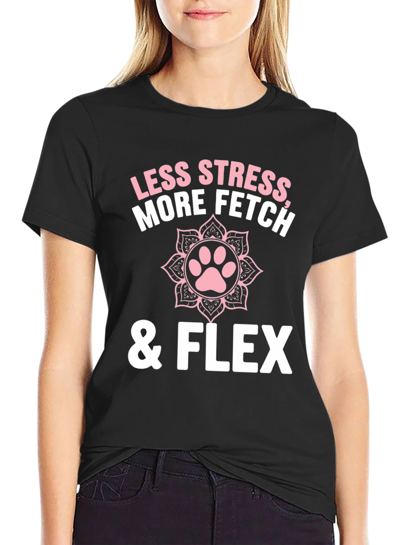 Less Stress More Fetch & Flex Graphic T-Shirt