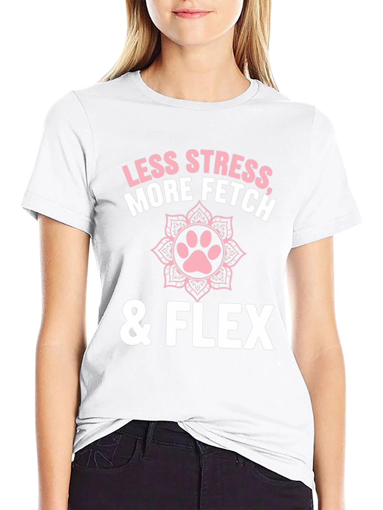 Less Stress More Fetch & Flex Graphic T-Shirt