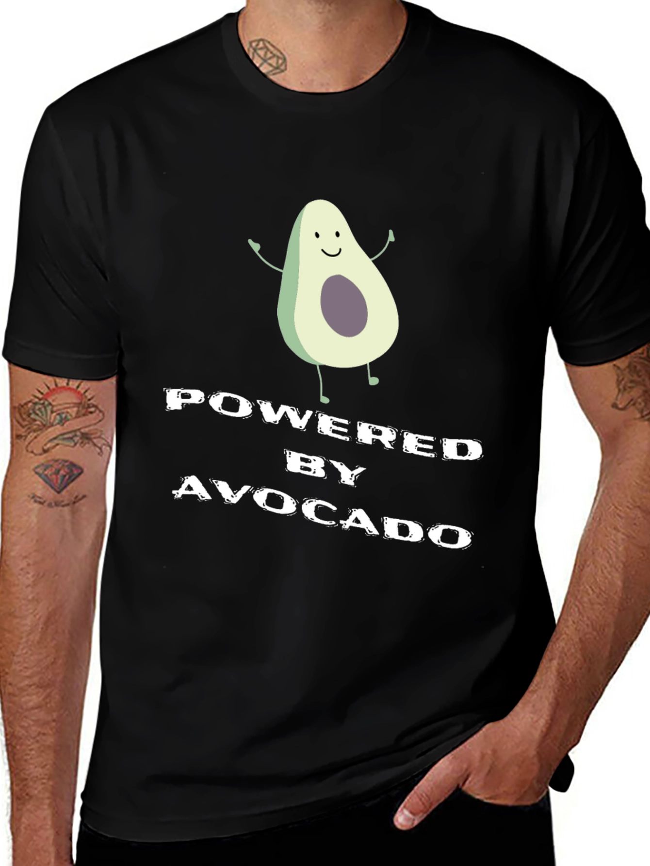 Powered By Avocado Graphic T-Shirt