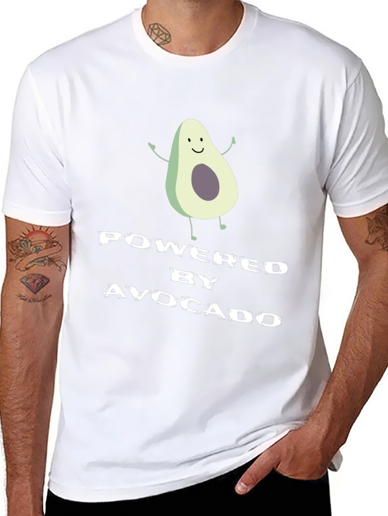 Powered By Avocado Graphic T-Shirt