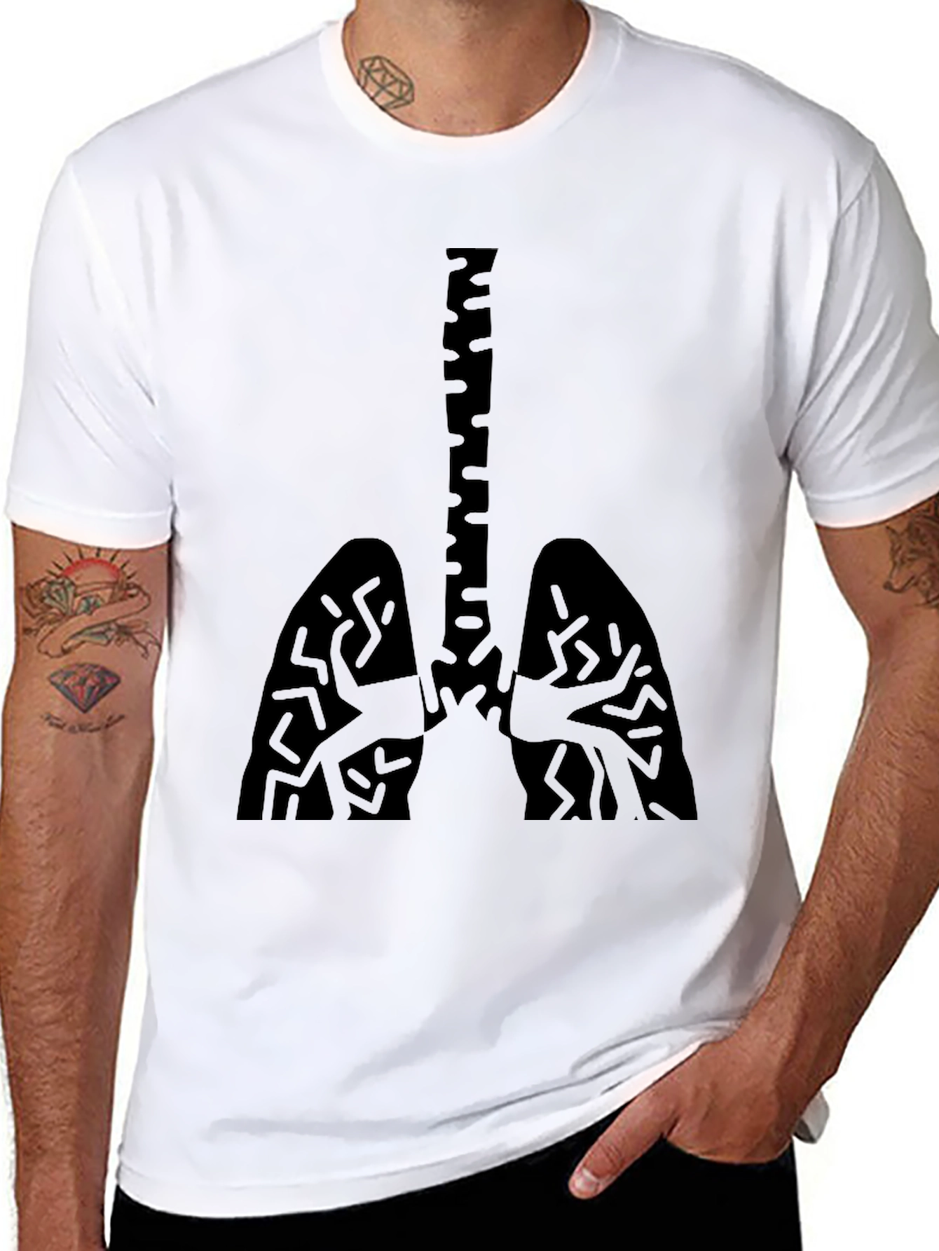 Anatomic Lungs Graphic T-Shirt - Black