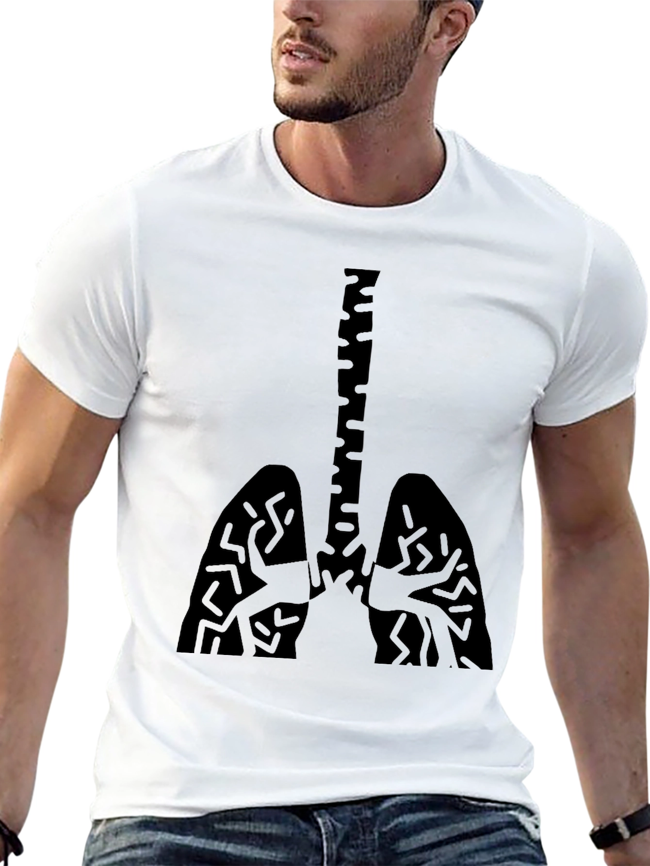Anatomic Lungs Graphic T-Shirt - Black