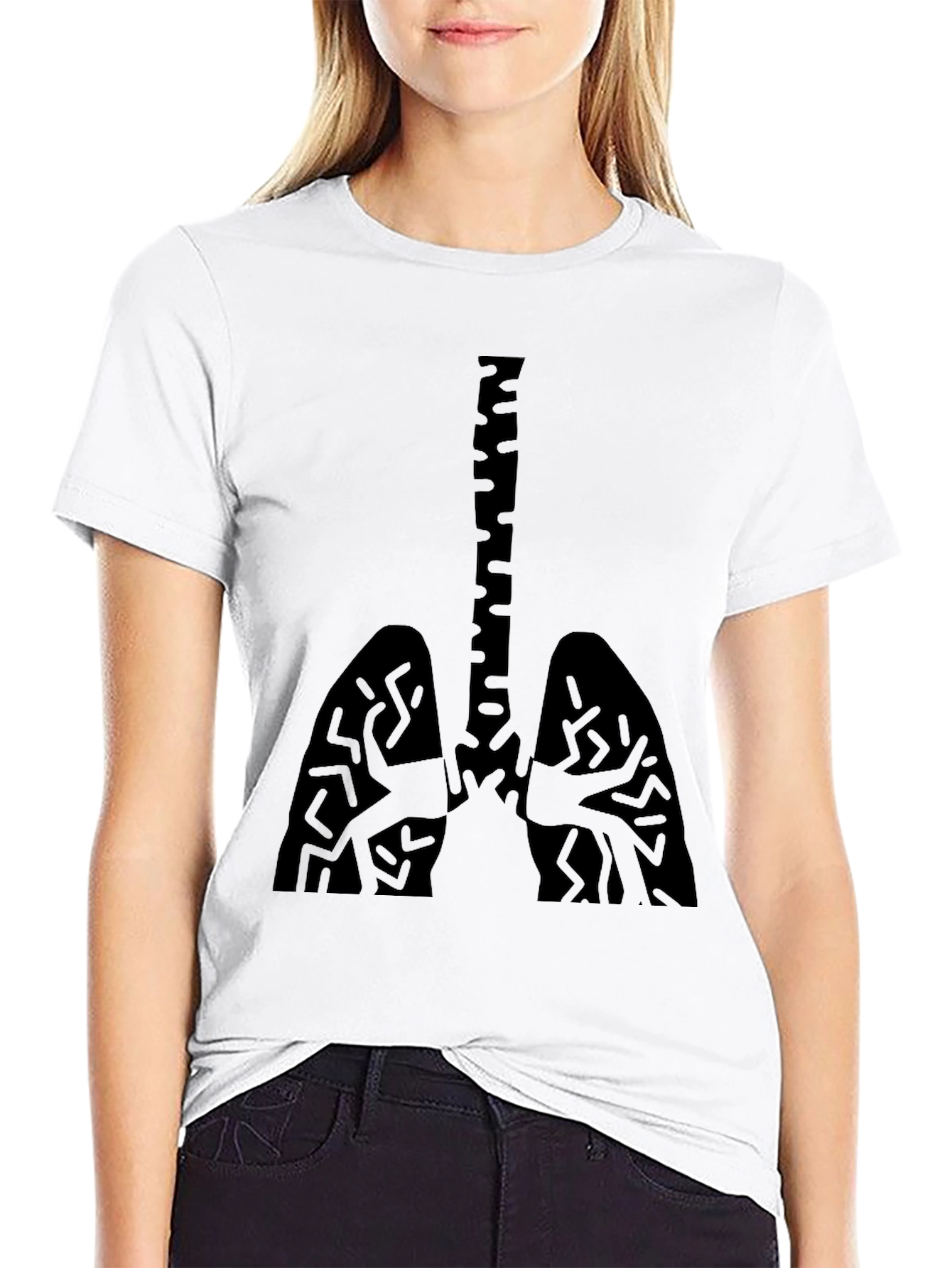 Anatomic Lungs Graphic T-Shirt - Black