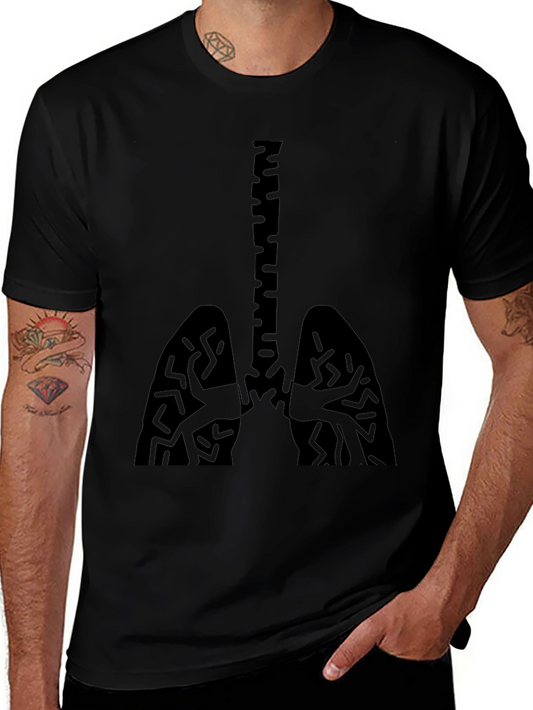 Anatomic Lungs Graphic T-Shirt - Black