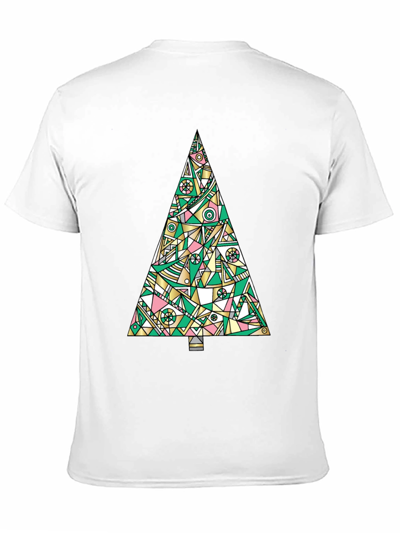Abstract Christmas Tree Graphic Tee - Black