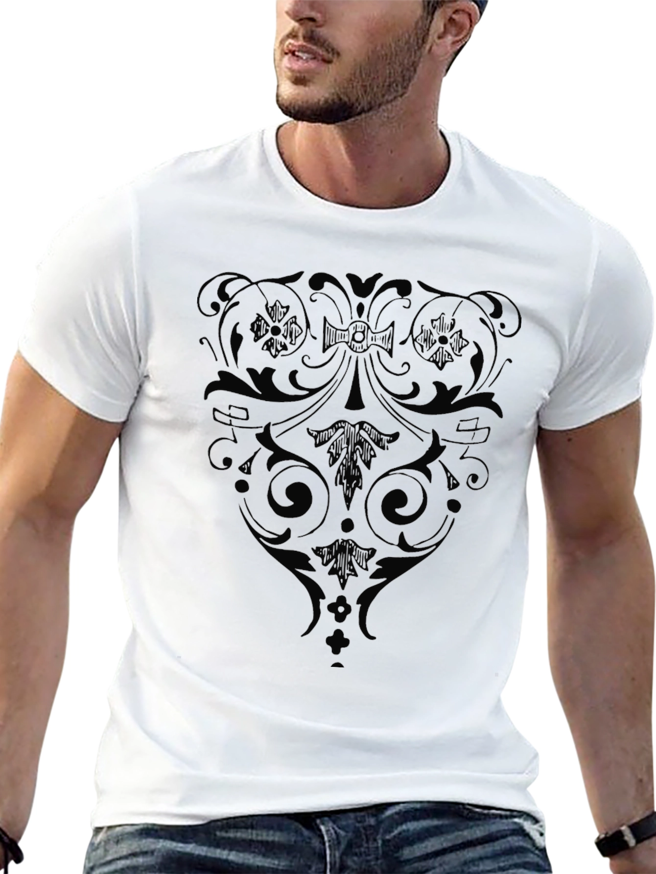 Ornate Black Graphic T-Shirt