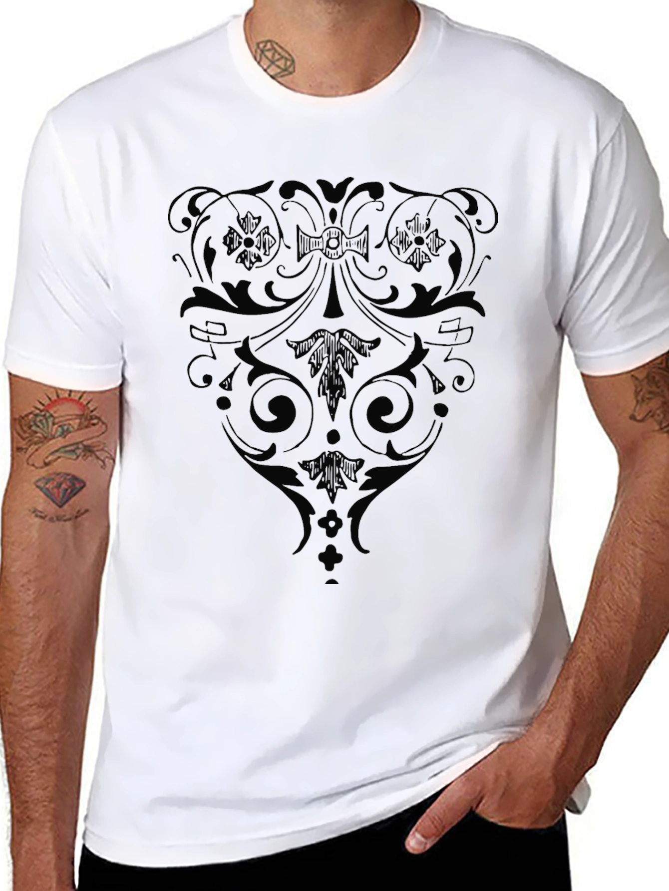 Ornate Black Graphic T-Shirt