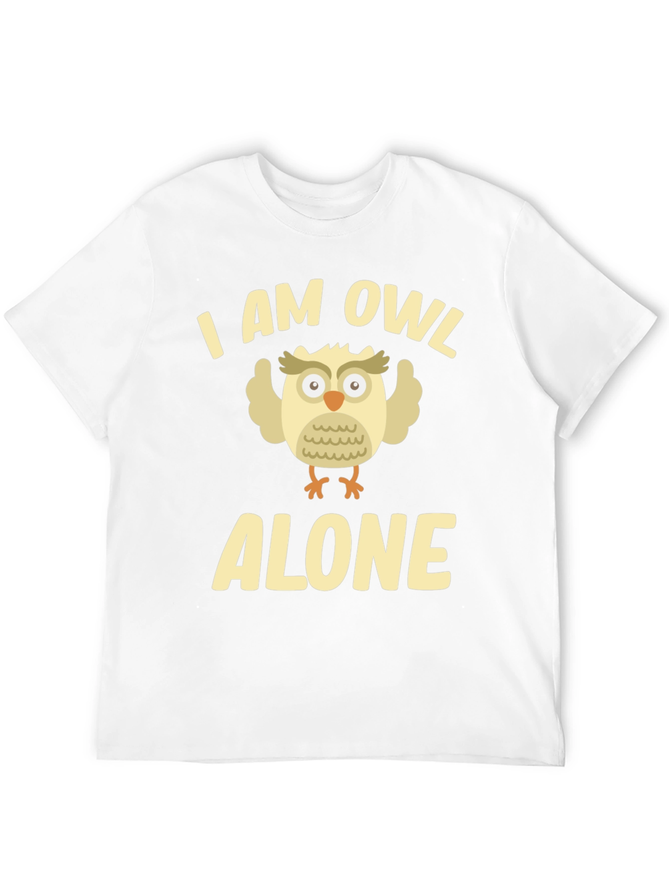 I Am Owl Alone Black Graphic T-Shirt