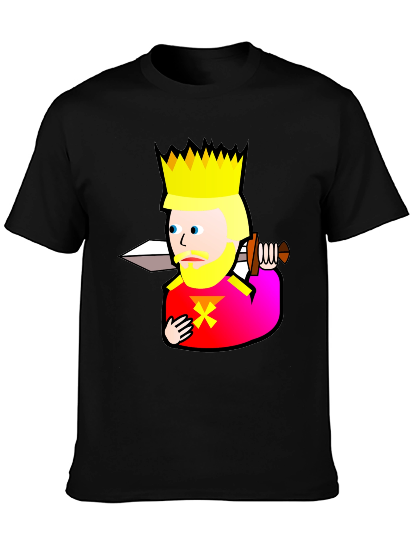 King Graphic Tee - Black Cotton T-Shirt