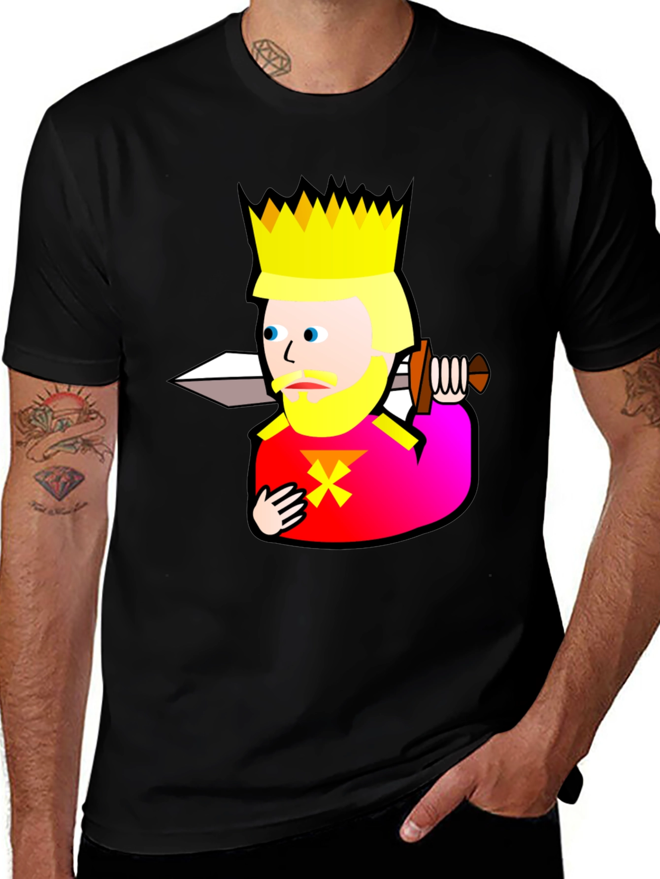 King Graphic Tee - Black Cotton T-Shirt