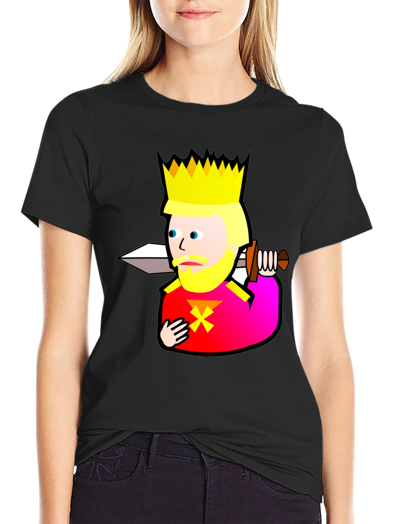 King Graphic Tee - Black Cotton T-Shirt