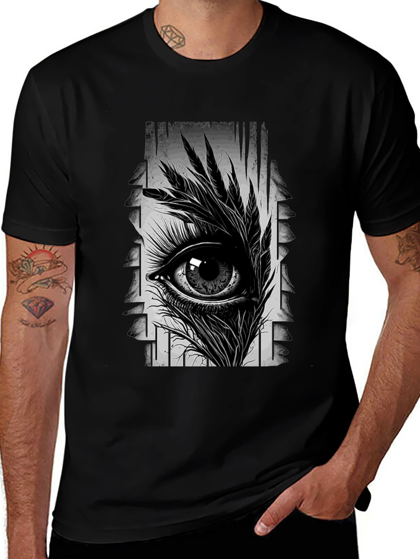 Eye Graphic Black T-Shirt - Stylish Unisex Tee