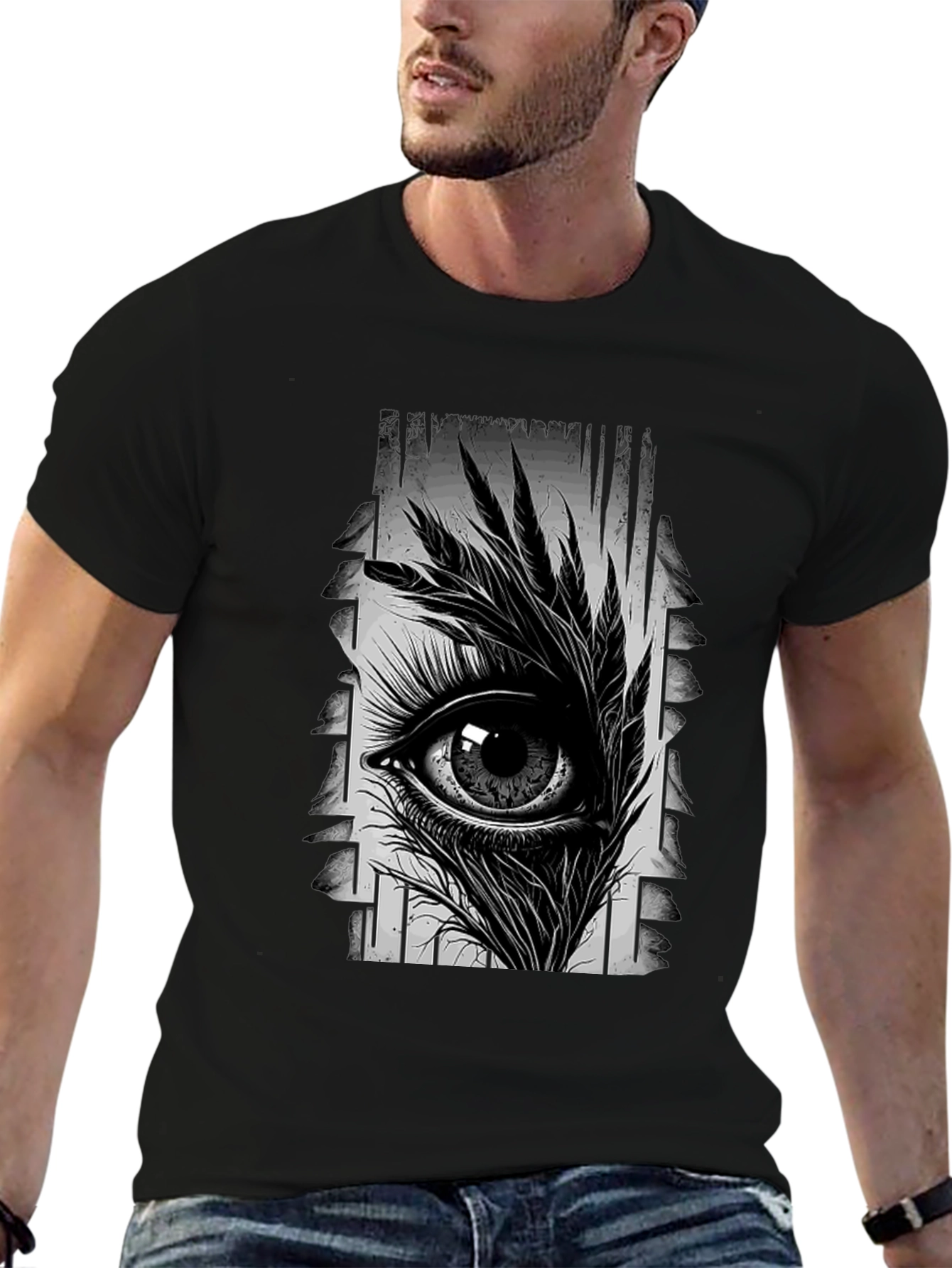 Eye Graphic Black T-Shirt - Stylish Unisex Tee