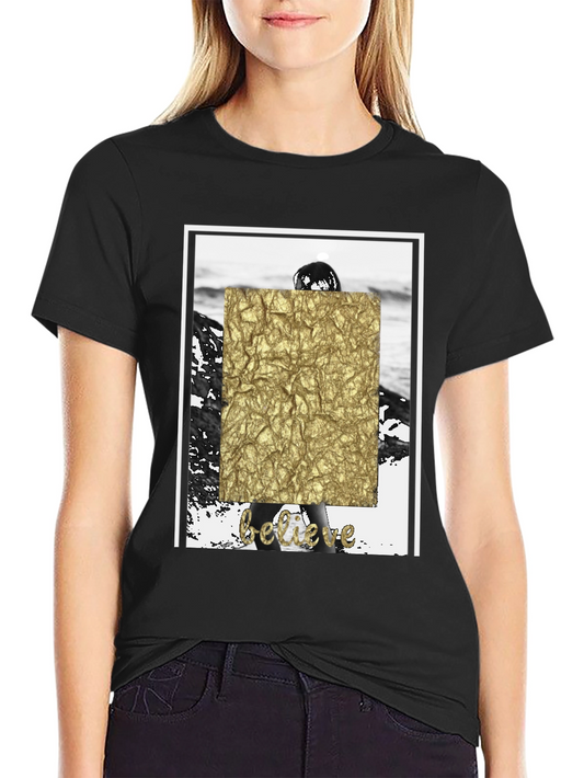 Believe Graphic T-Shirt - Stylish Black Tee