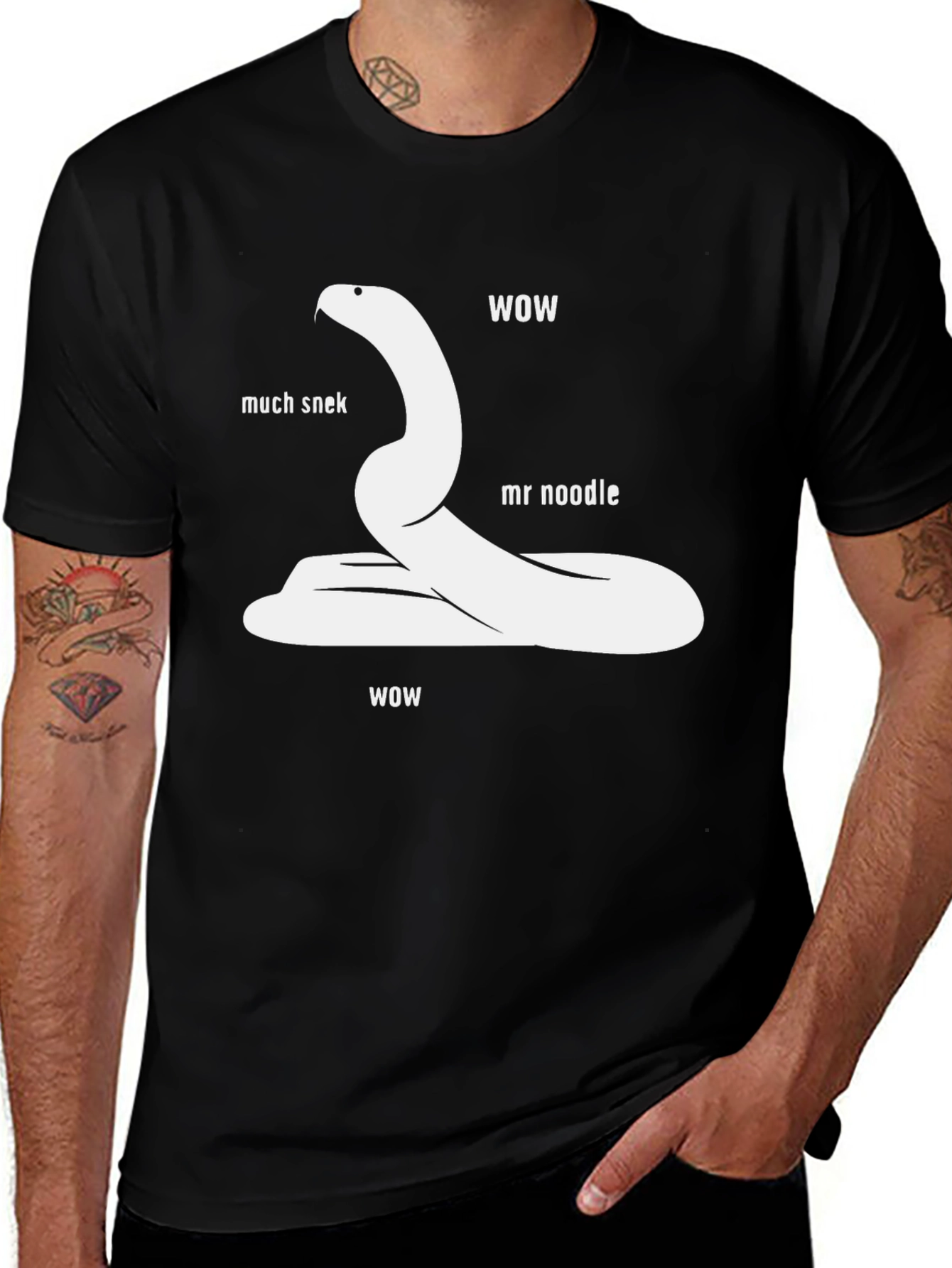 Funny Snake T-Shirt - Much Snek Mr. Noodle WOW!