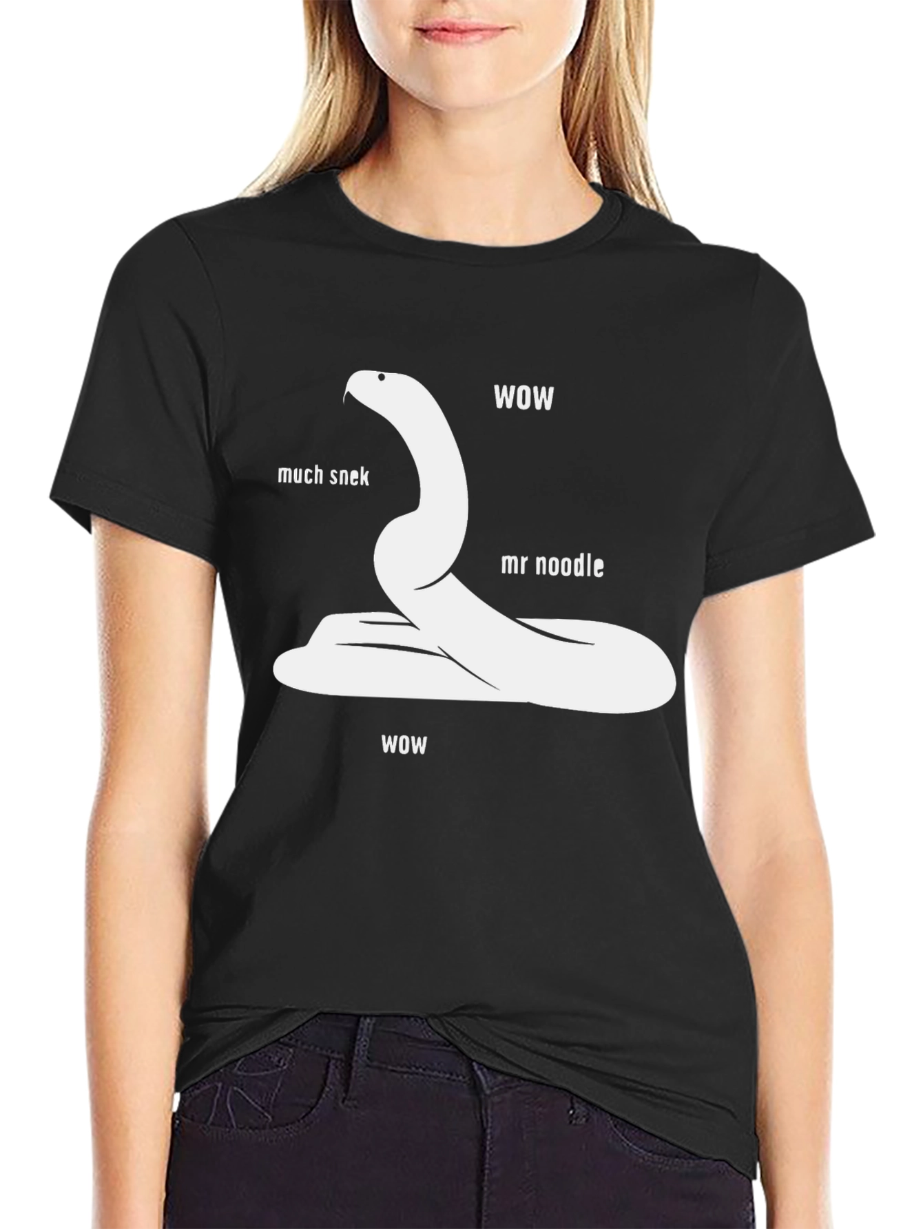 Funny Snake T-Shirt - Much Snek Mr. Noodle WOW!