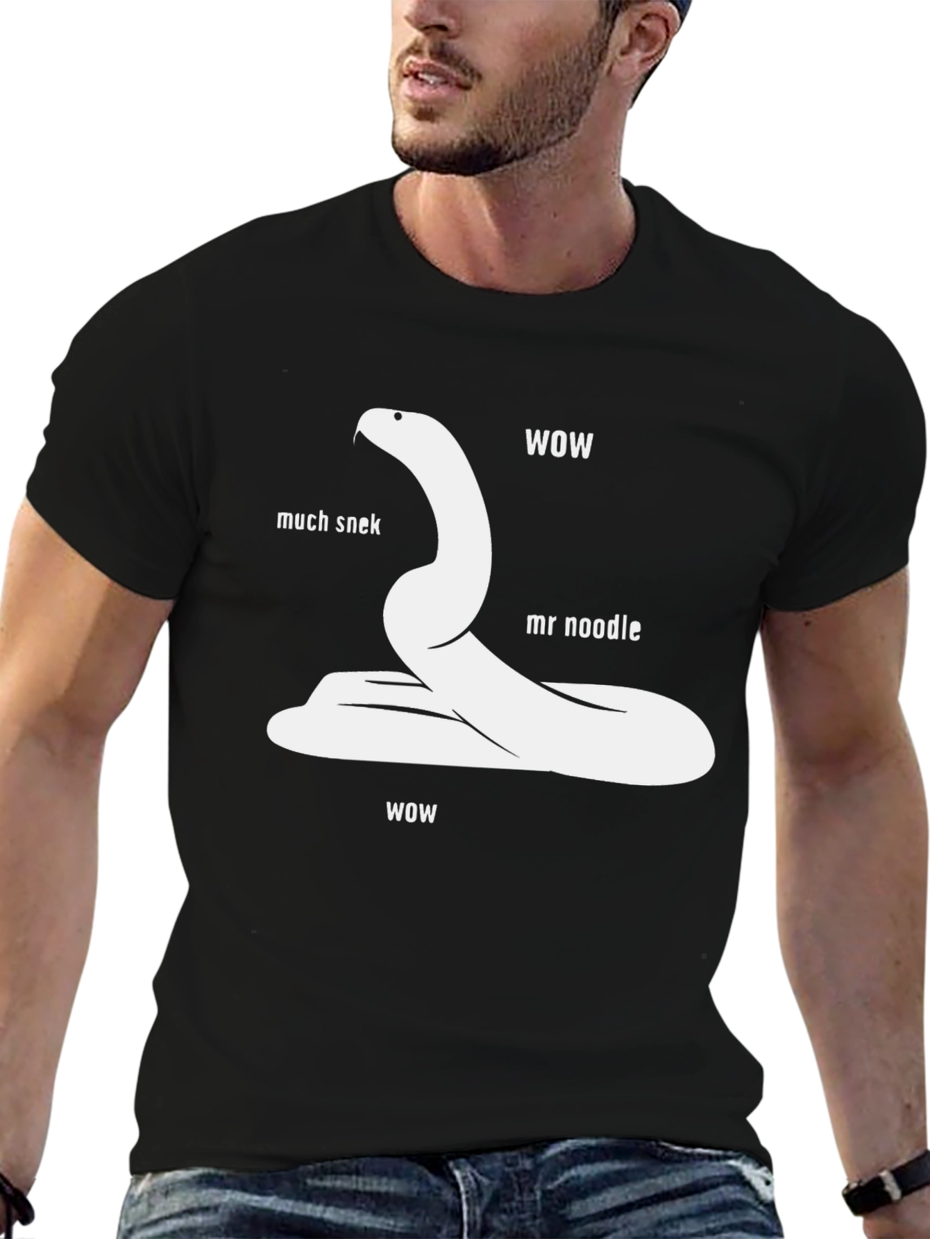Funny Snake T-Shirt - Much Snek Mr. Noodle WOW!