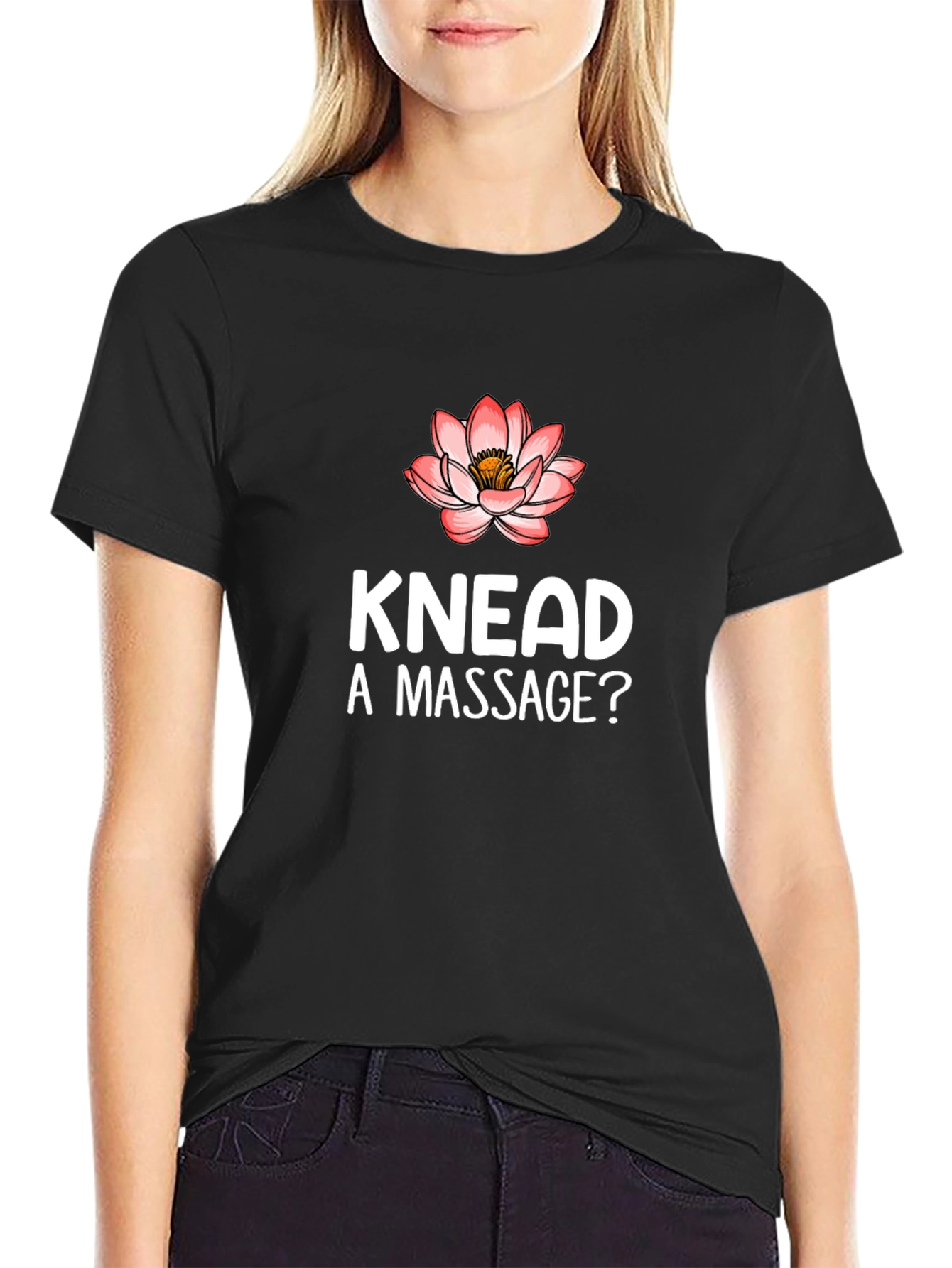 Knead a Massage? Funny Black Graphic Tee