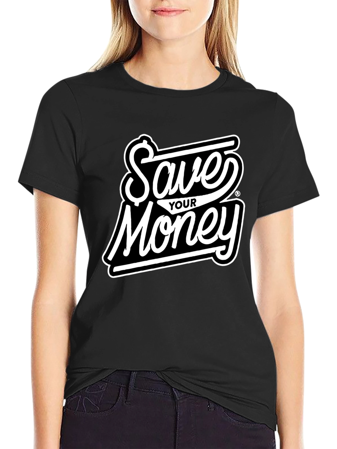 Save Your Money Black T-Shirt - Stylish Graphic Tee