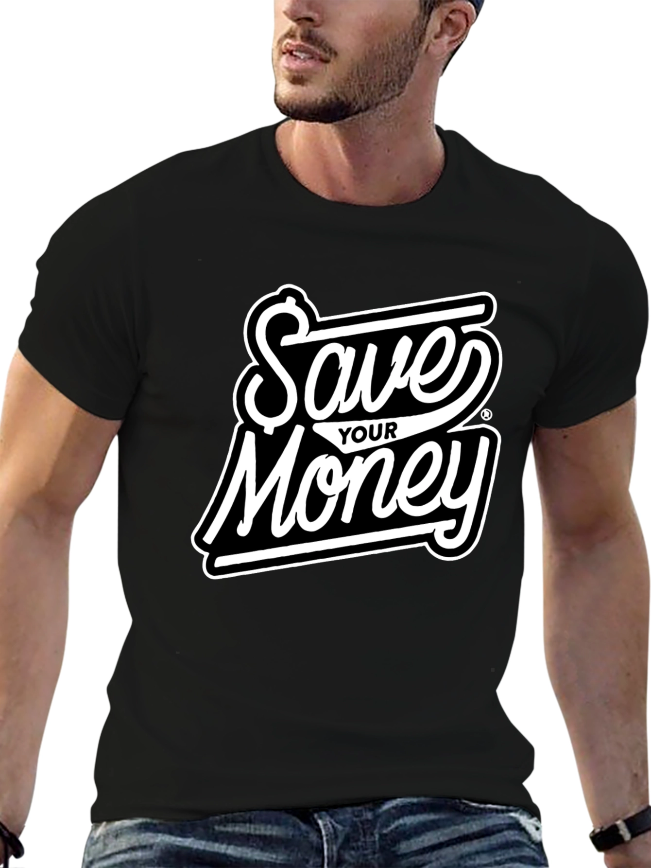 Save Your Money Black T-Shirt - Stylish Graphic Tee