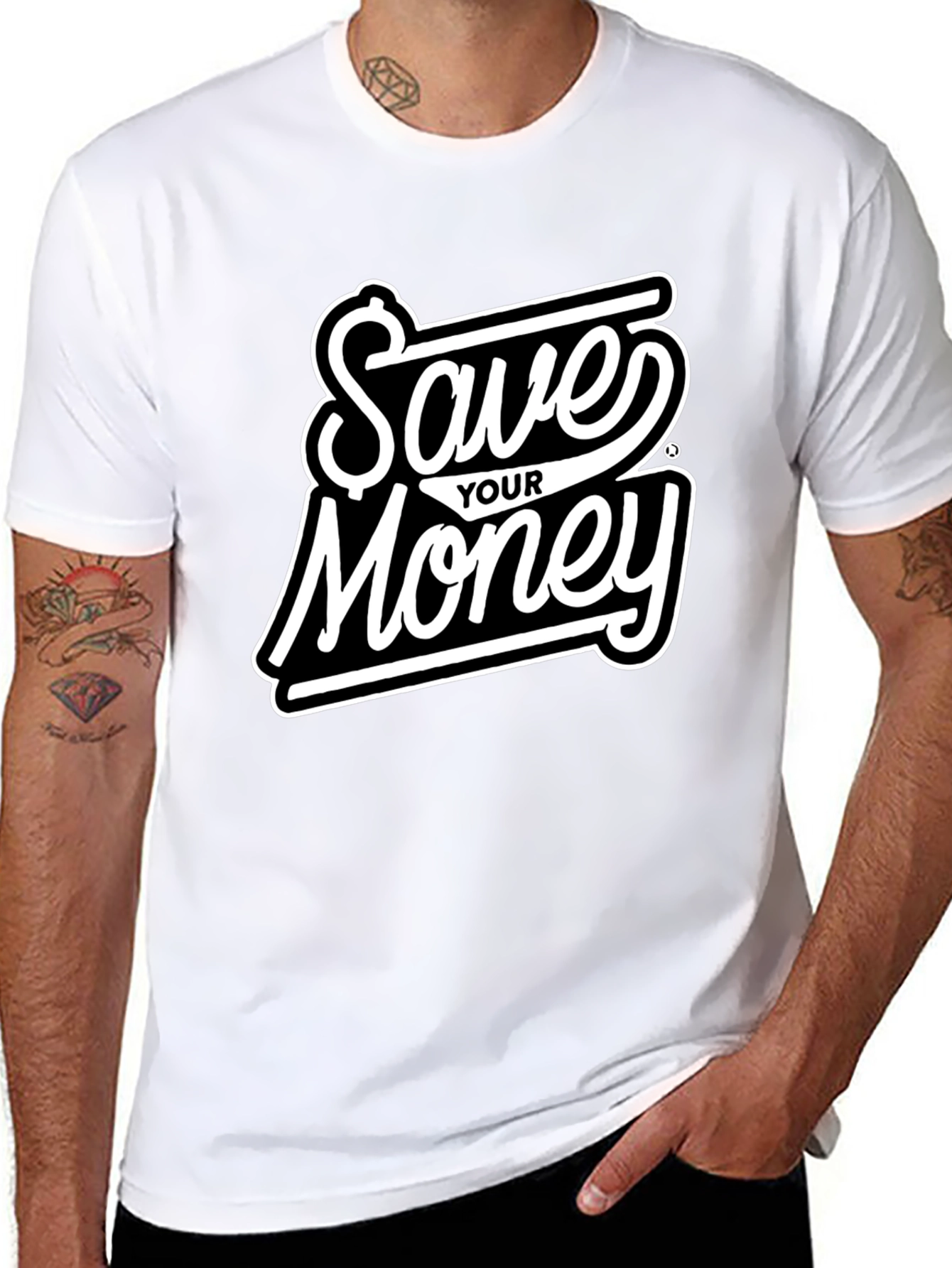 Save Your Money Black T-Shirt - Stylish Graphic Tee